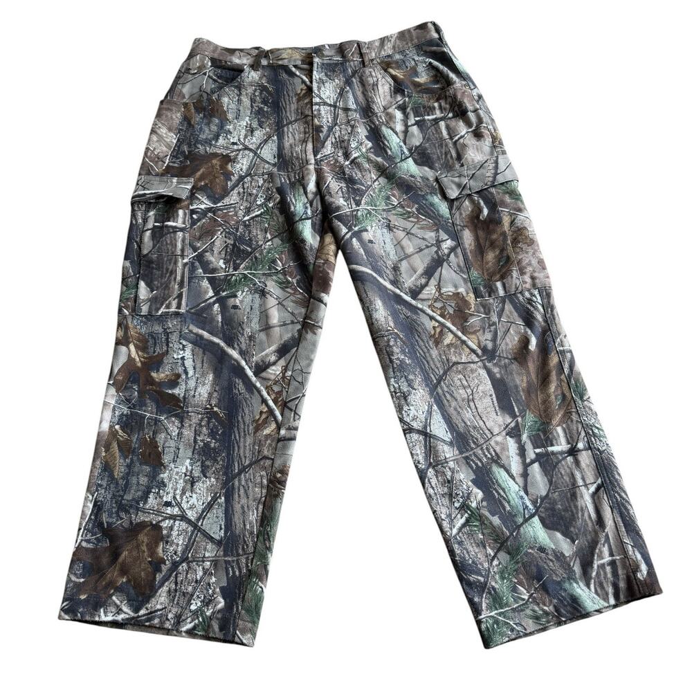 Cabelas Outdoor Hunting Outdoor Camo Cargo Pants Mens 38 Reg Realtree AP Pockets